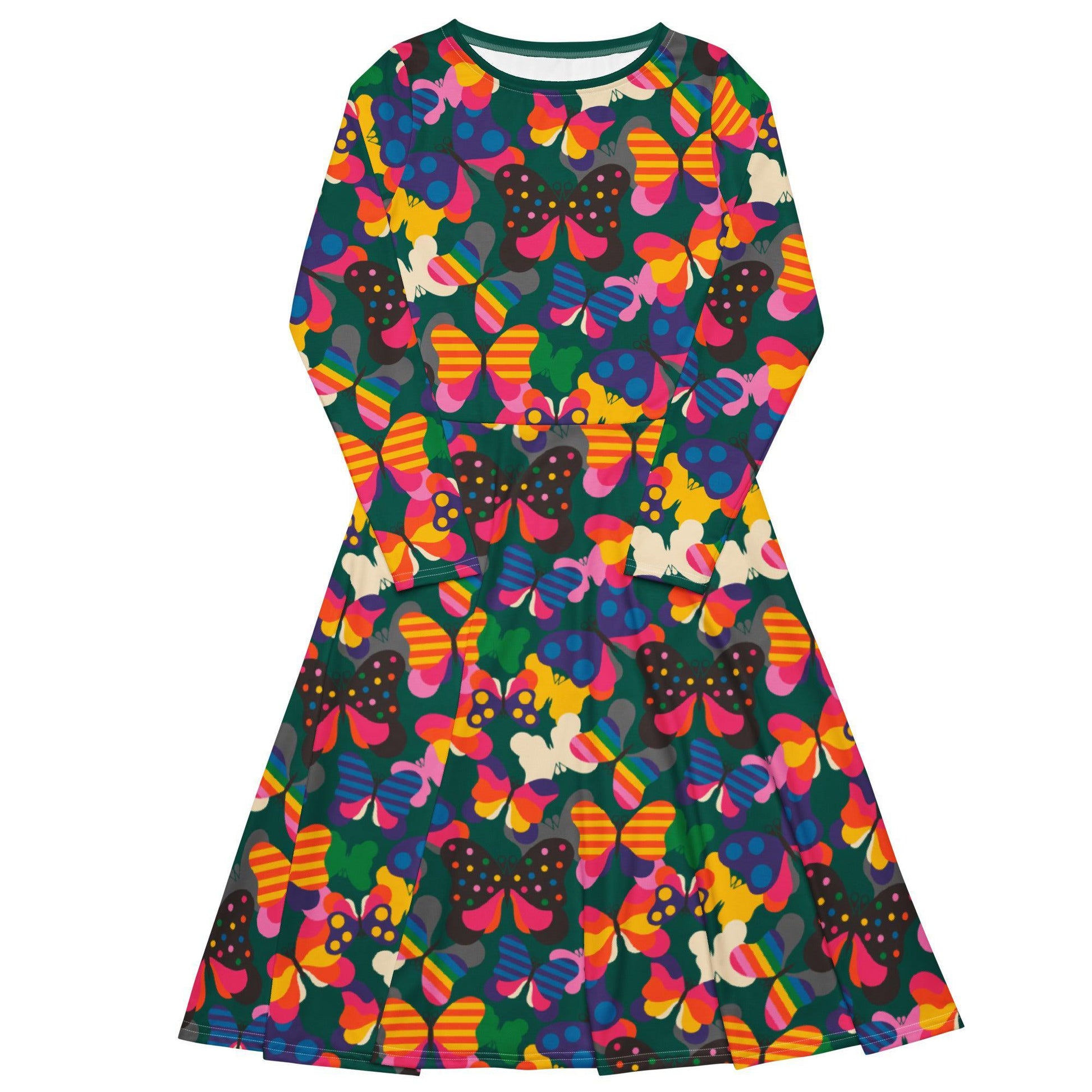 FLYRAVE green - Midi Dress With Pockets - SHALMIAK