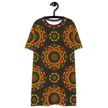 FOREVERMORE green brown - T-Shirt Dress - SHALMIAK