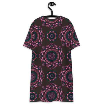 FOREVERMORE pink brown - T-Shirt Dress - SHALMIAK
