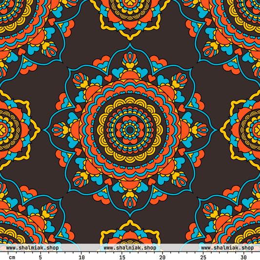 Fabric - FOREVERMORE turquoise brown