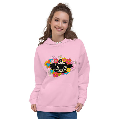 Hoodie - FUNKYPUP pink (just pup) - Cute dogs and flowers print 6XL