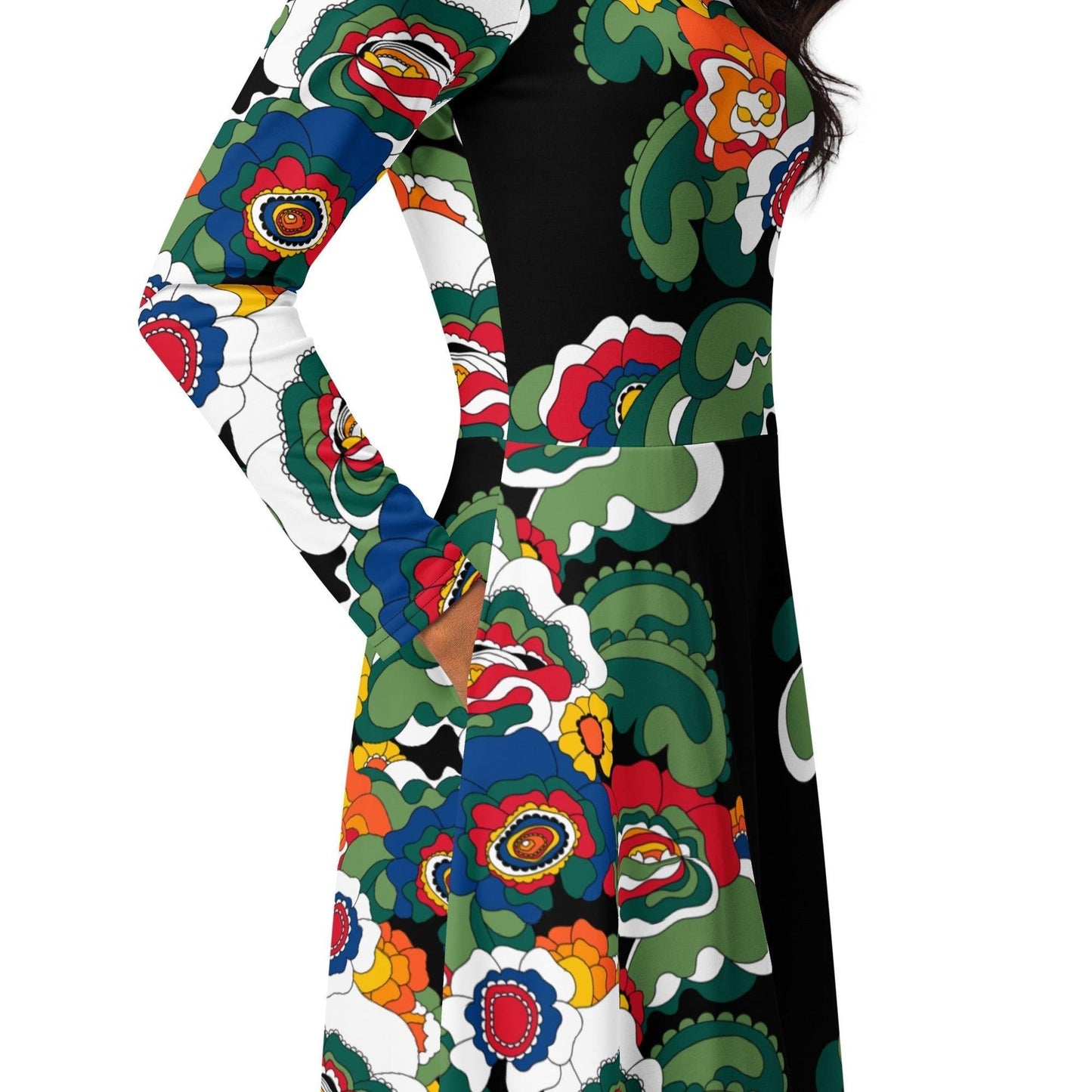 GROOVY KURBITS black - Midi Dress With Pockets - SHALMIAK