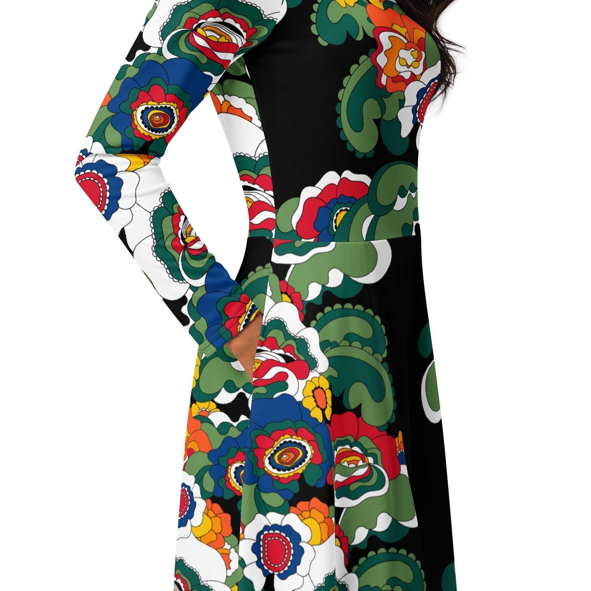 GROOVY KURBITS black - Midi Dress With Pockets - SHALMIAK