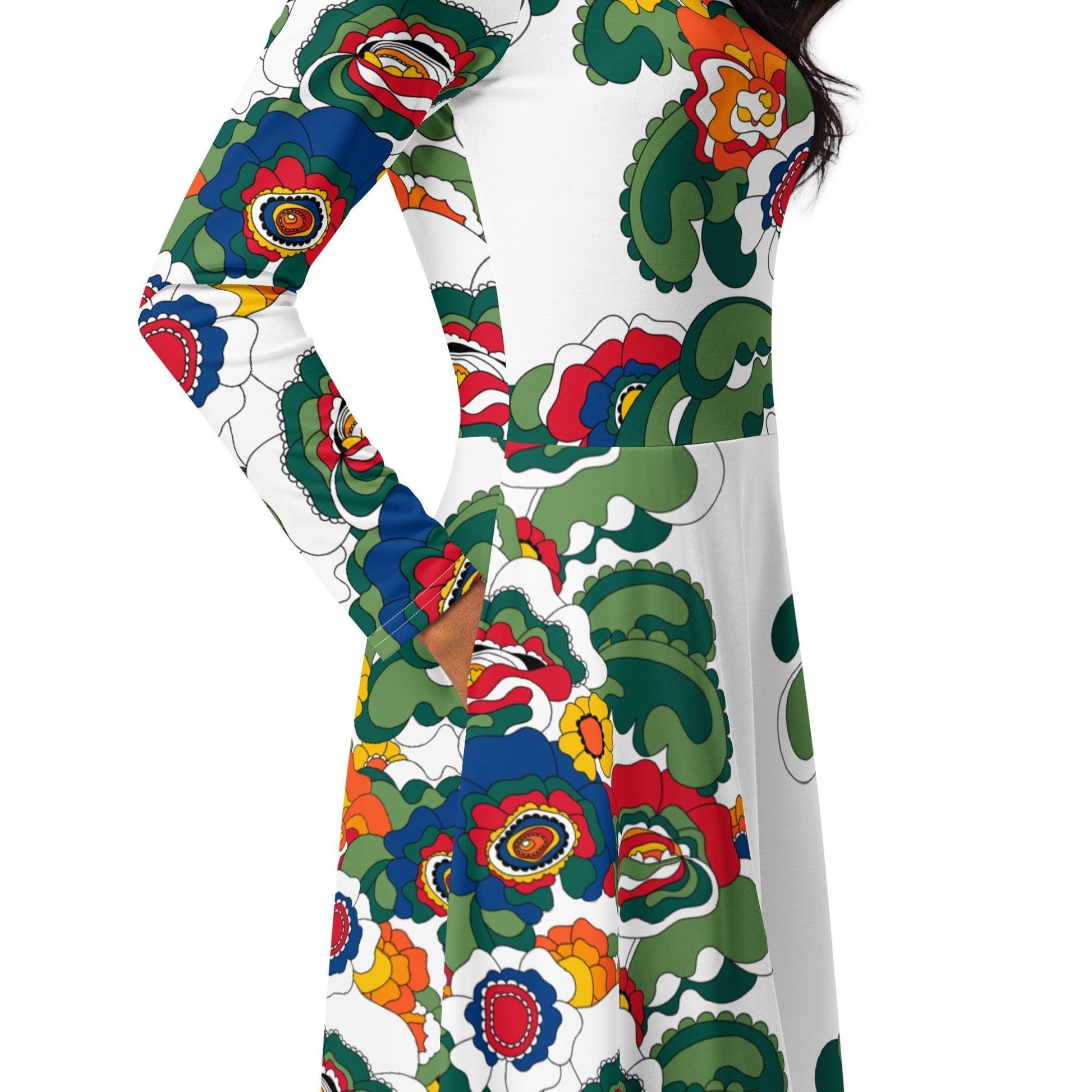 GROOVY KURBITS white - Midi Dress With Pockets - SHALMIAK