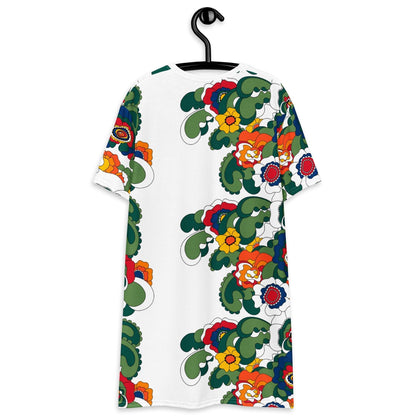 GROOVY KURBITS white - T-Shirt Dress - SHALMIAK