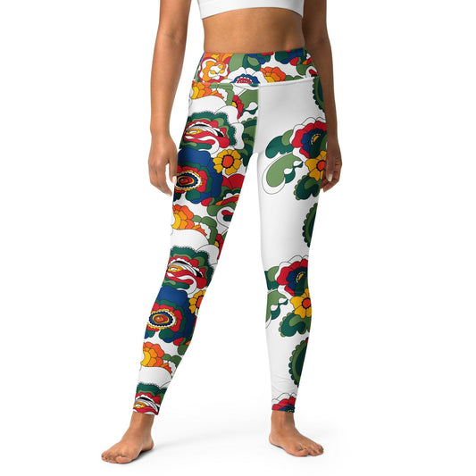 GROOVY KURBITS white - Yoga Leggings - SHALMIAK