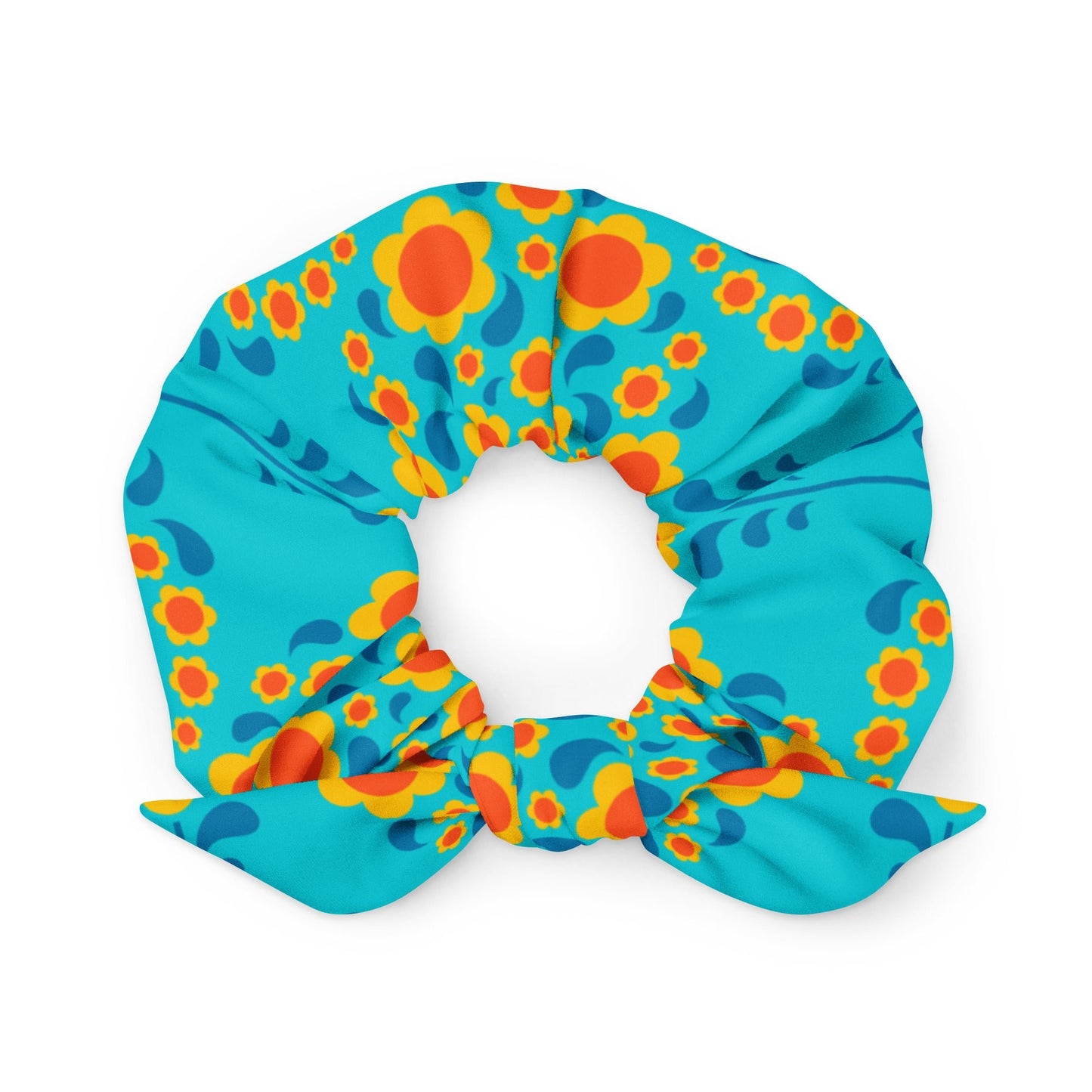 HEARTBEAT orange blue - Scrunchie