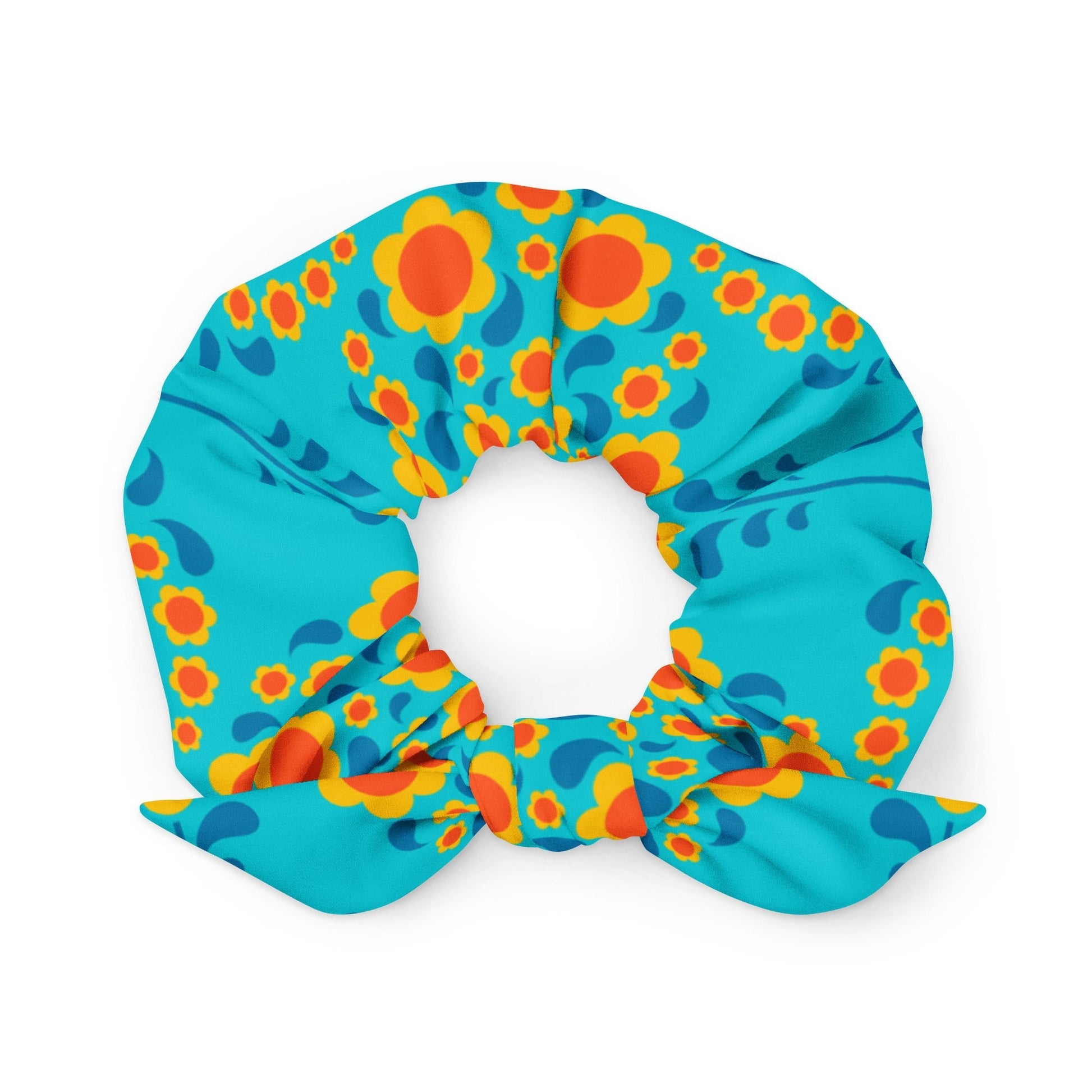 HEARTBEAT orange blue - Scrunchie