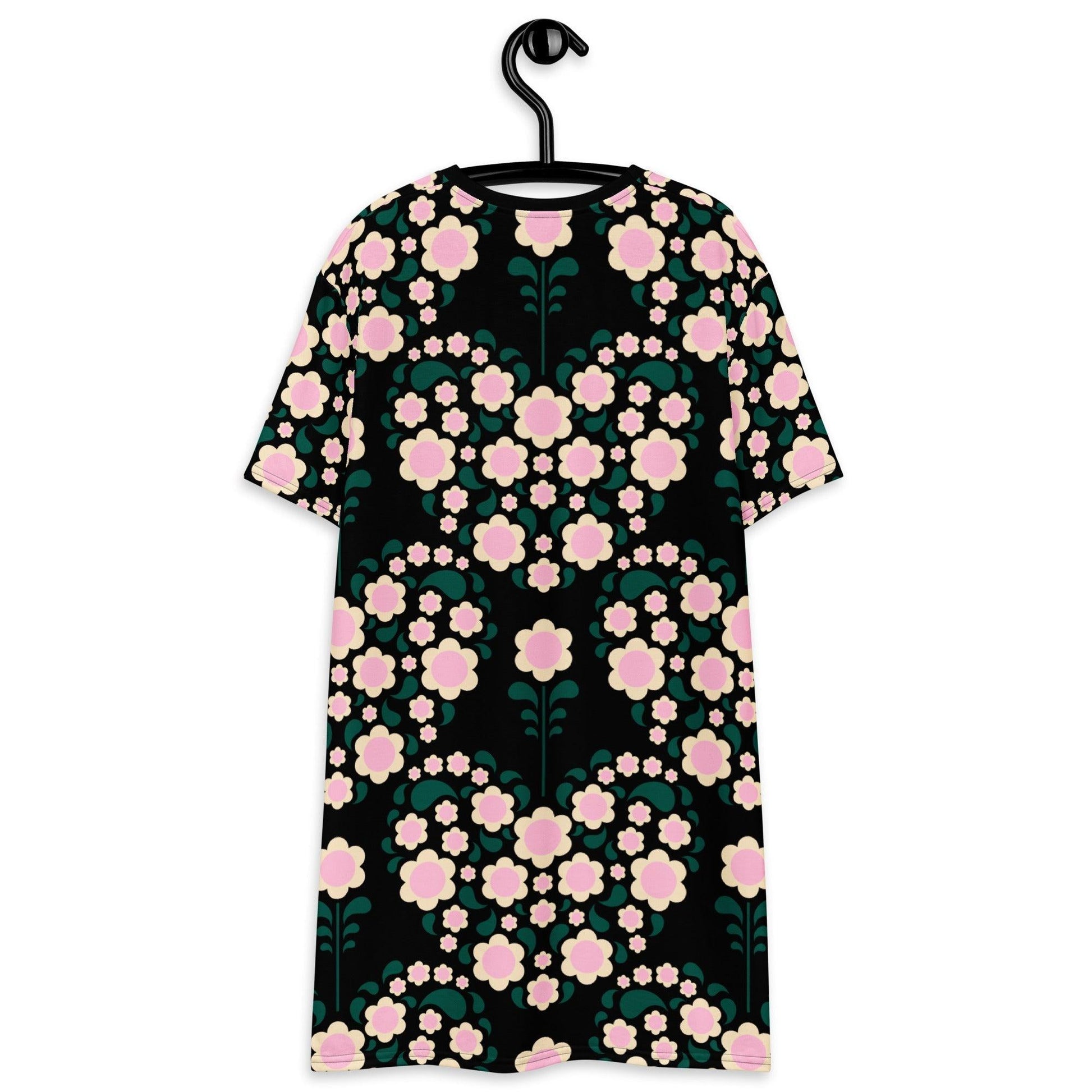 HEARTBEAT pink black - T-Shirt Dress - SHALMIAK