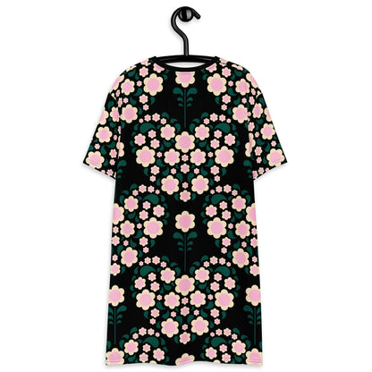 HEARTBEAT pink black - T-Shirt Dress - SHALMIAK