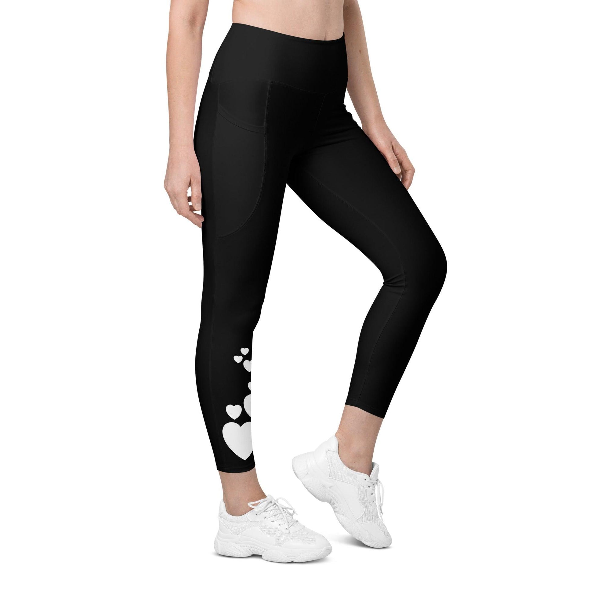HEARTS bw - Leggings With Pockets - SHALMIAK
