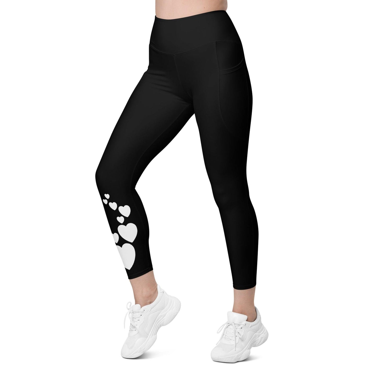 HEARTS bw - Leggings With Pockets - SHALMIAK