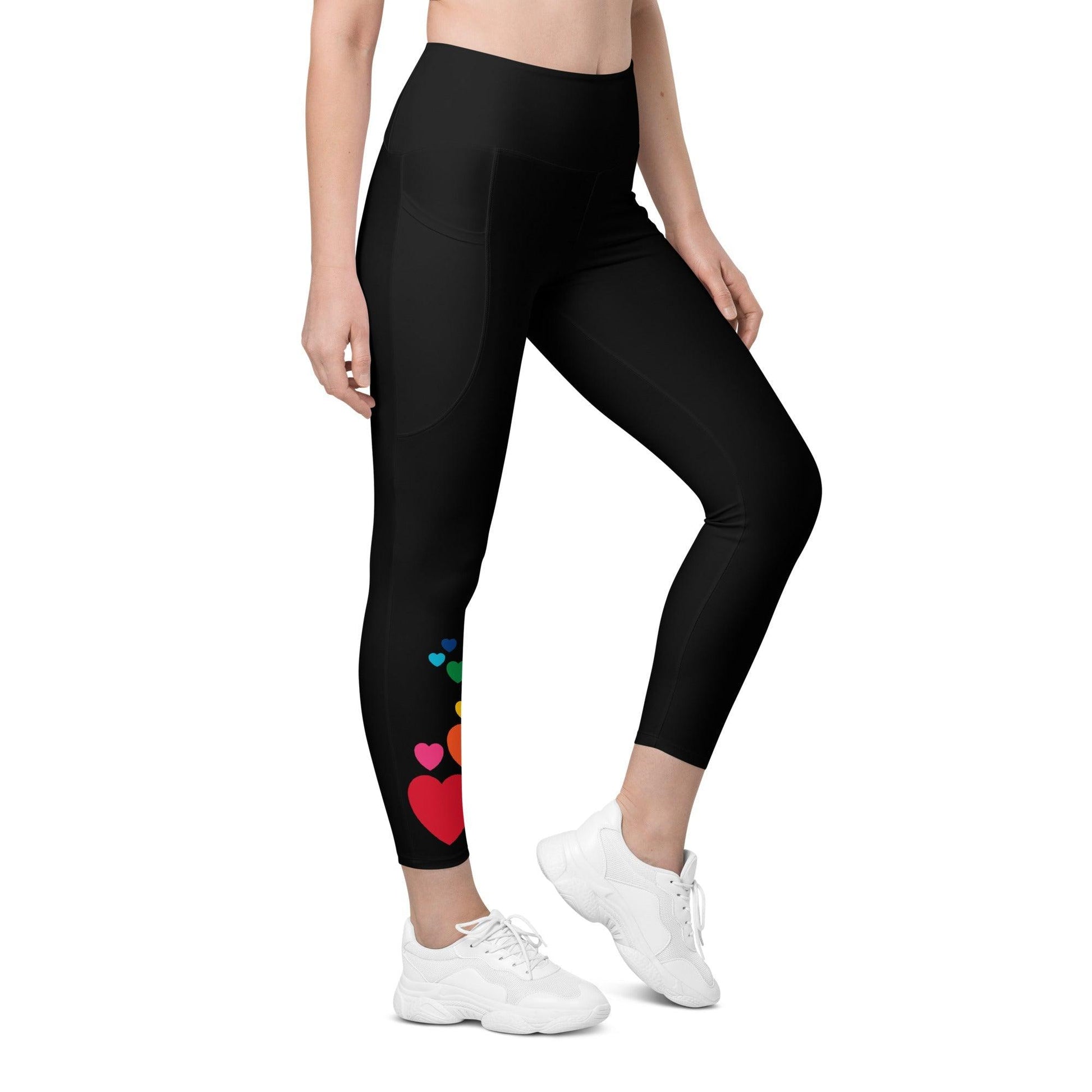 HEARTS color - Leggings With Pockets - SHALMIAK