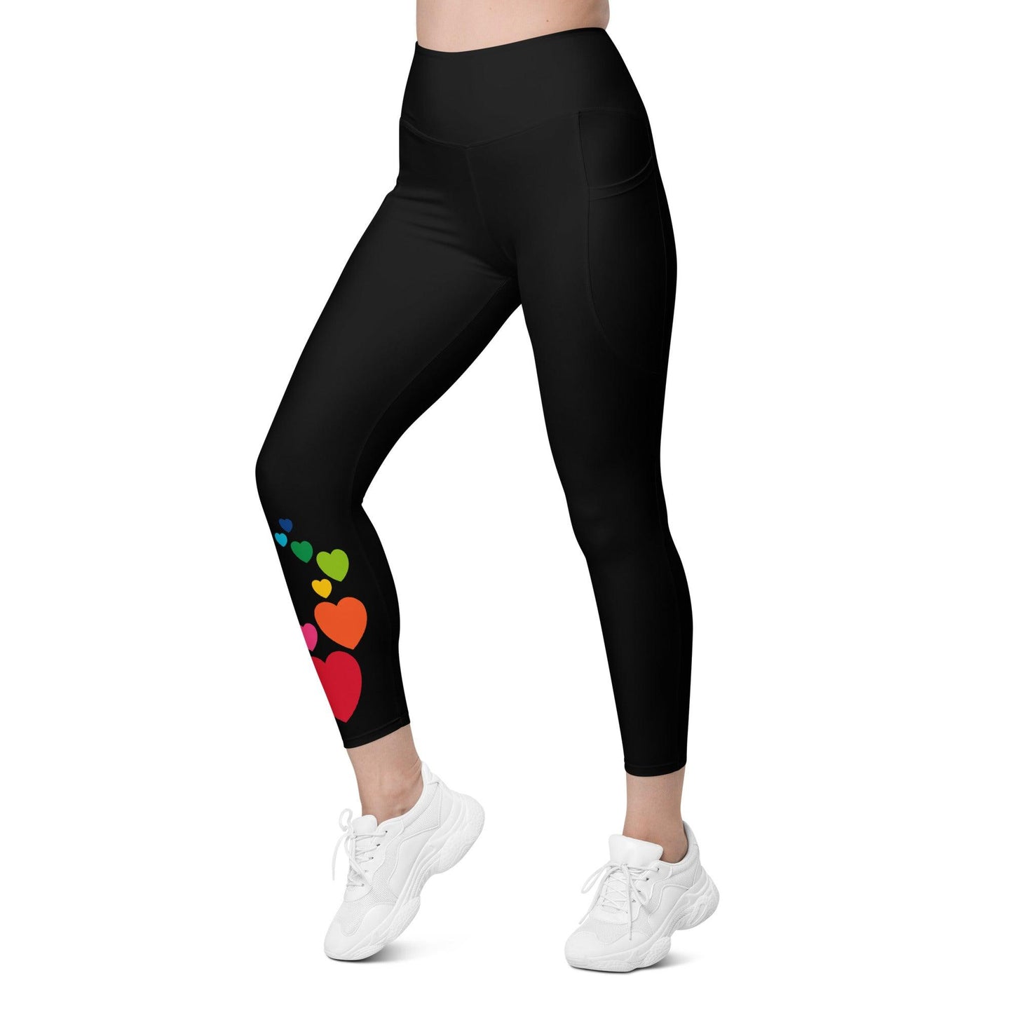 HEARTS color - Leggings With Pockets - SHALMIAK