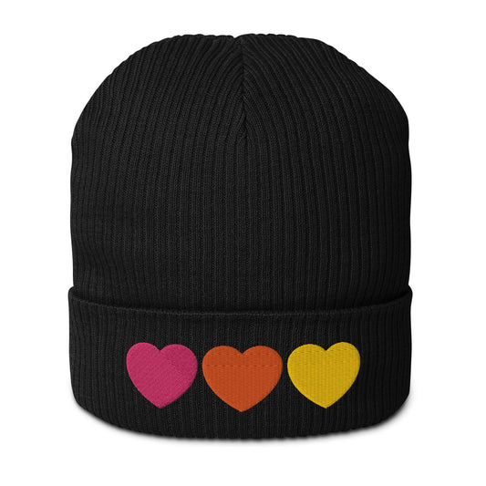 HEARTS pink orange yellow - Beanie