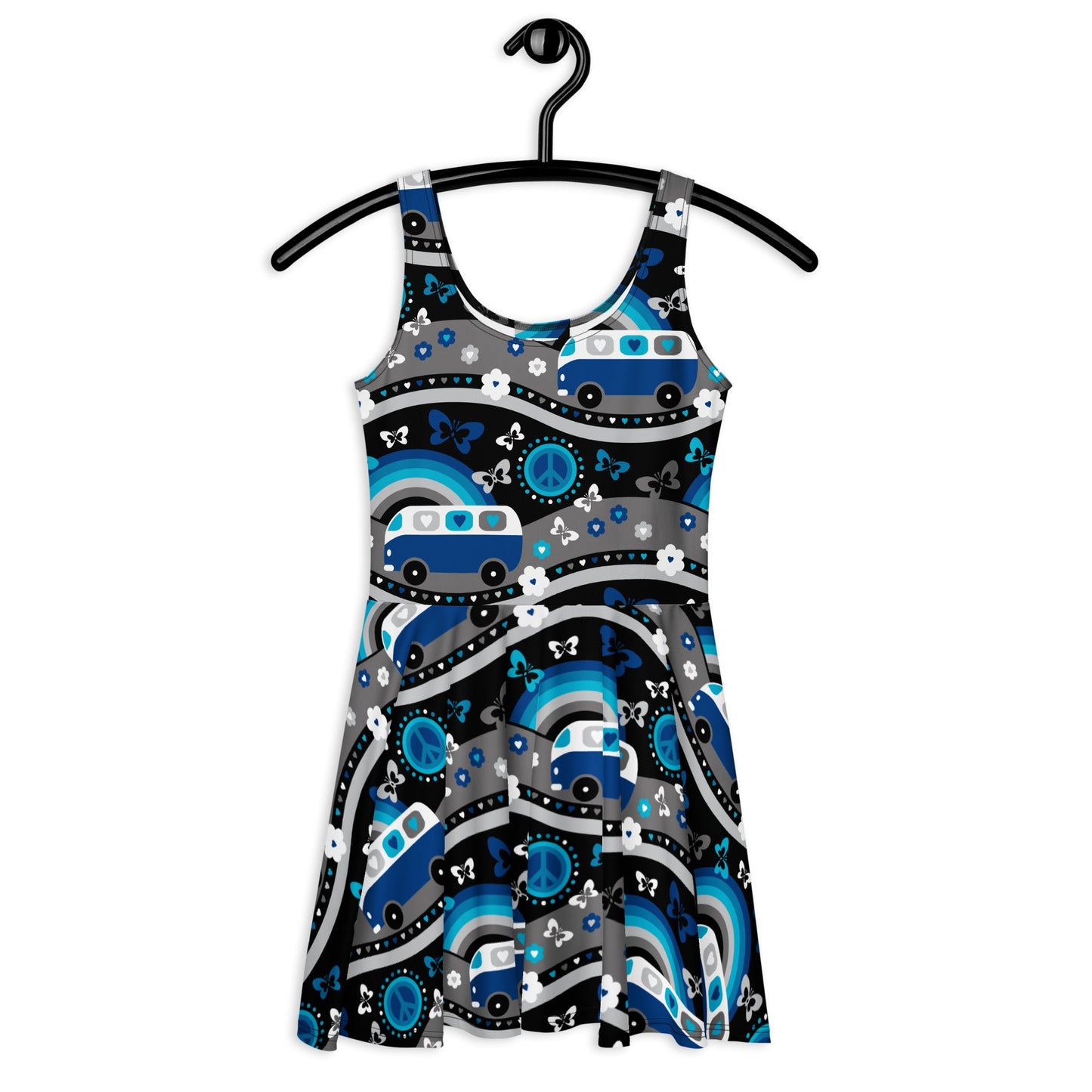 HIPPIE DAY cosmic blue - Skater Dress - SHALMIAK