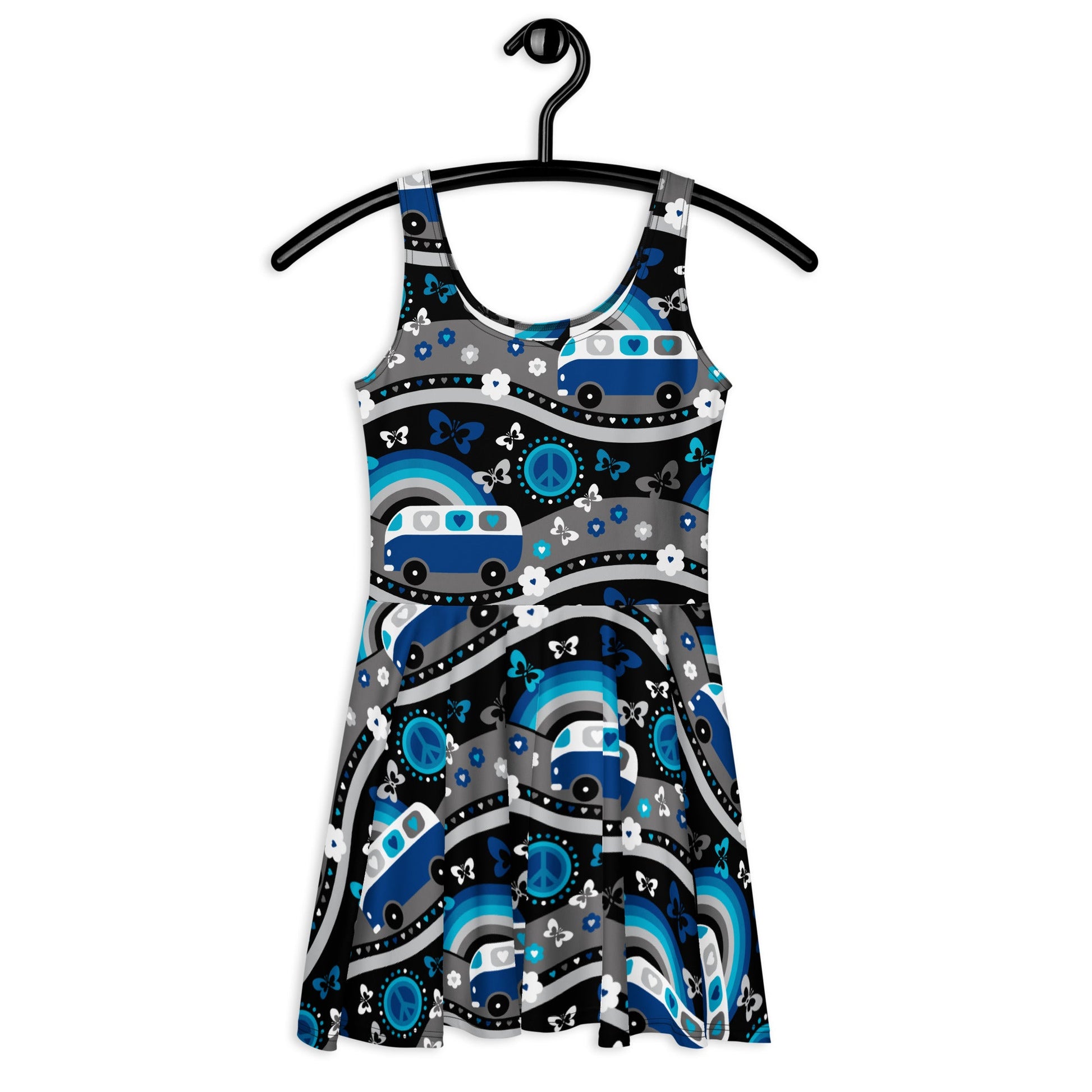 HIPPIE DAY cosmic blue - Skater Dress - SHALMIAK