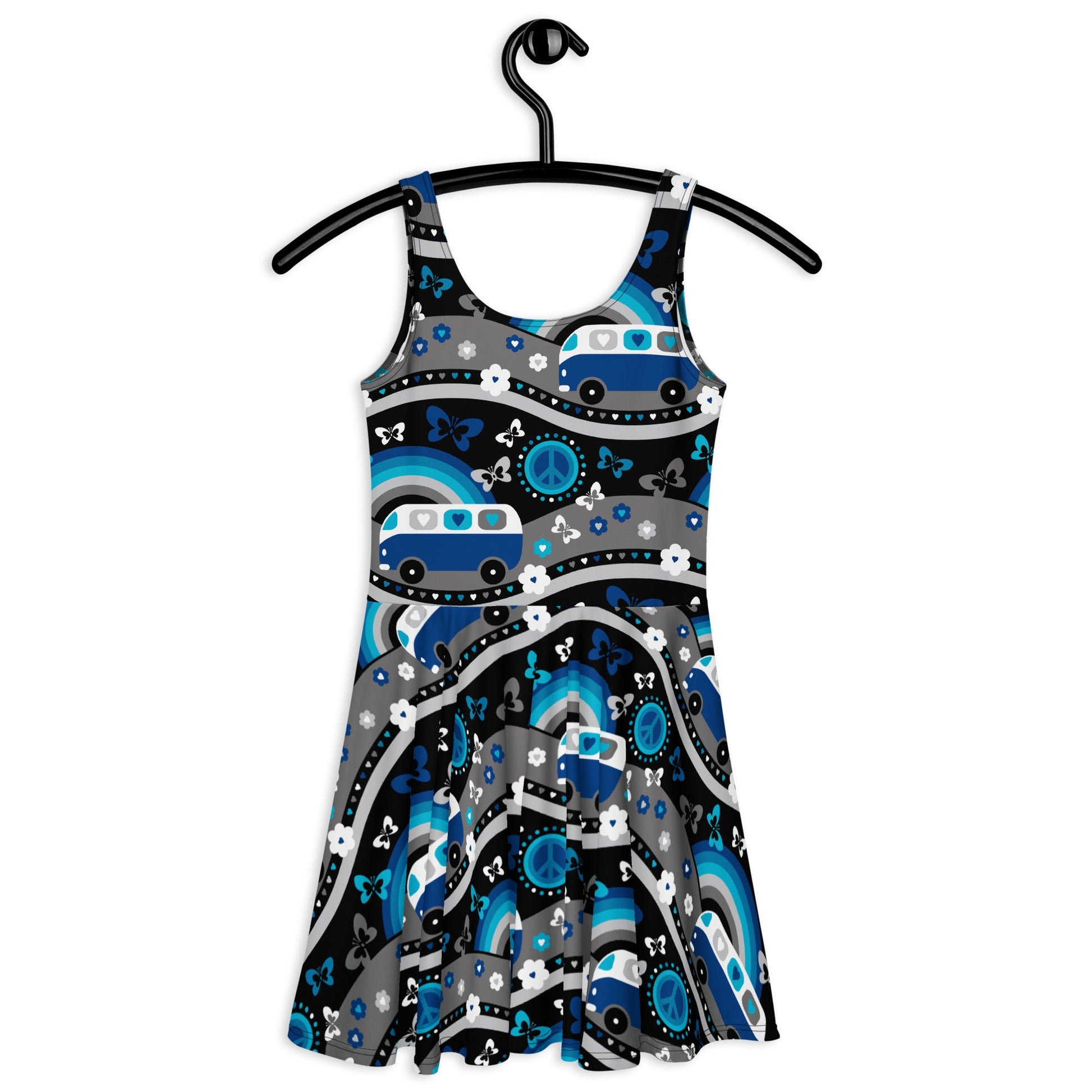 HIPPIE DAY cosmic blue - Skater Dress - SHALMIAK