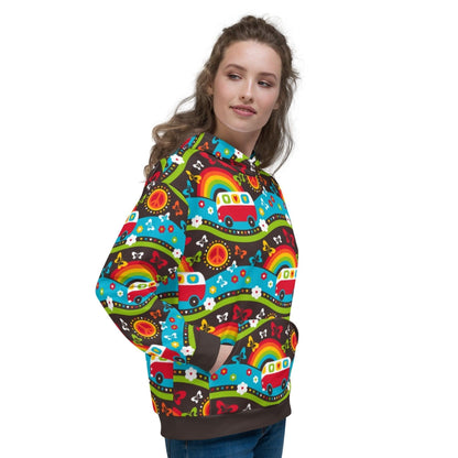 Hoodie - HIPPIE DAY rainbow - Colorful hippie print