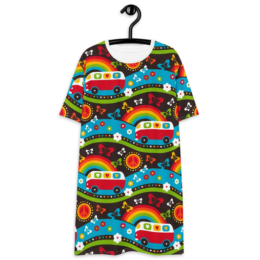 HIPPIE DAY rainbow - T-Shirt Dress - SHALMIAK