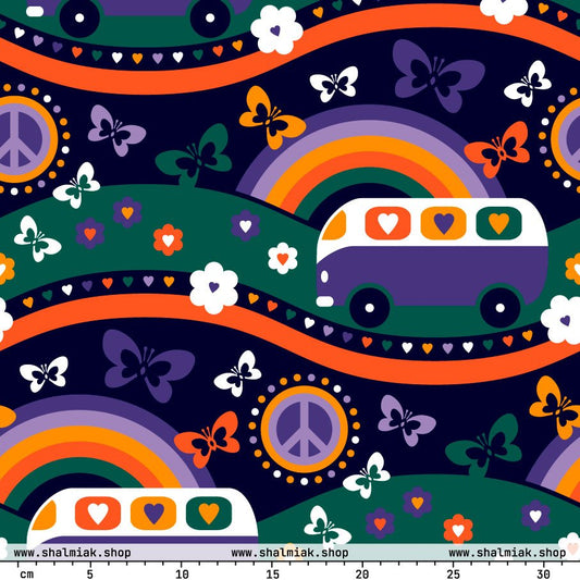 Fabric - HIPPIE DAY purple