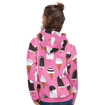 Hoodie - JÄDE pink - Happy ice cream print