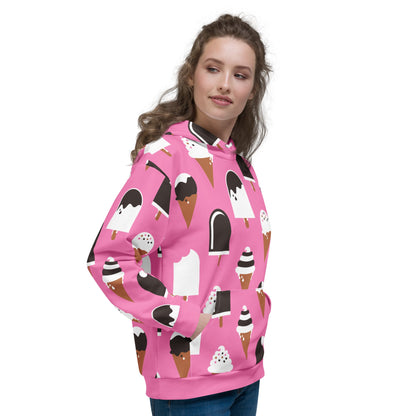 Hoodie - JÄDE pink - Happy ice cream print