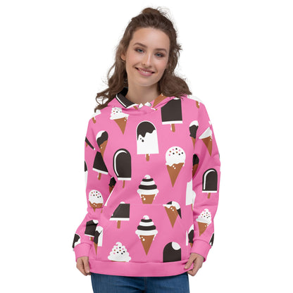 Hoodie - JÄDE pink - Happy ice cream print 6XL
