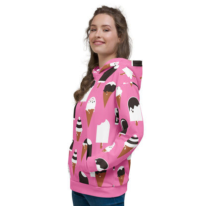 Hoodie - JÄDE pink - Happy ice cream print