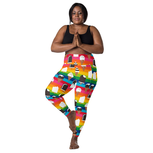 JÄDE rainbow - Leggings with pockets - SHALMIAK