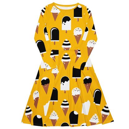 JADE yellow - Midi Dress With Pockets - SHALMIAK