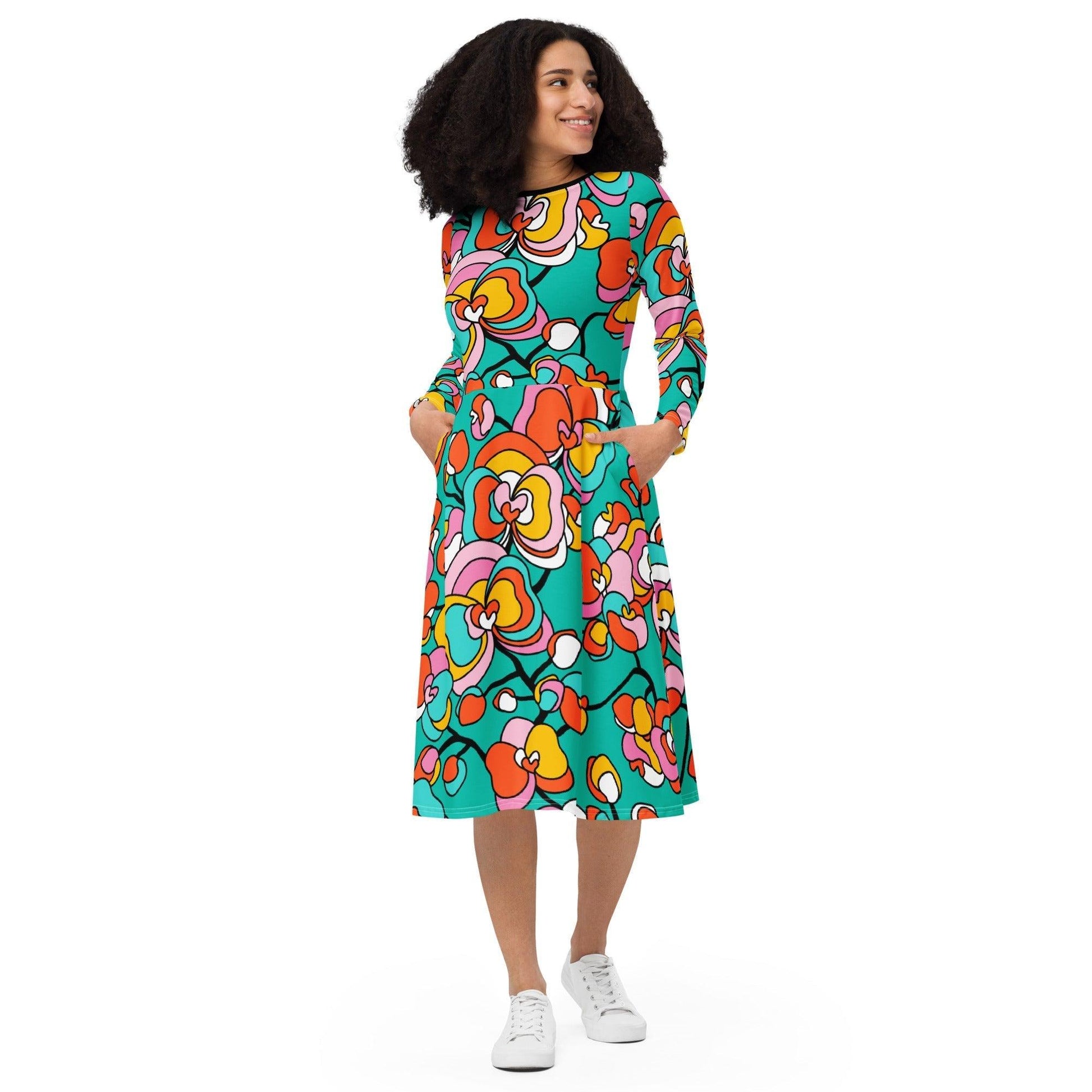 JUBILEE mint - Midi Dress With Pockets - SHALMIAK