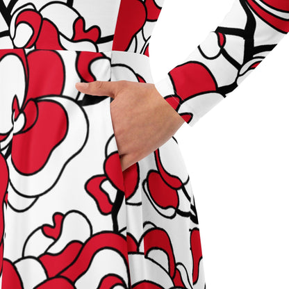 JUBILEE simply red - Midi Dress With Pockets - SHALMIAK