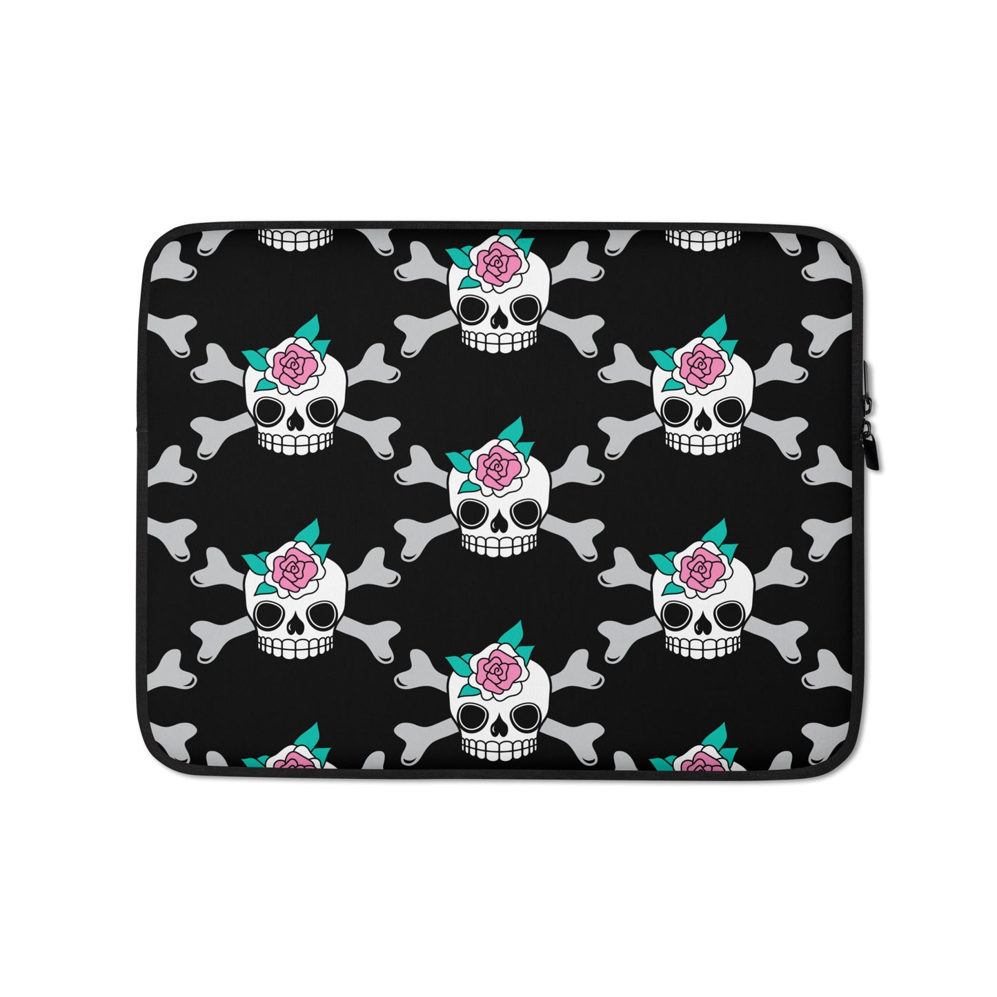 Laptop Sleeve - SKULLROSE black