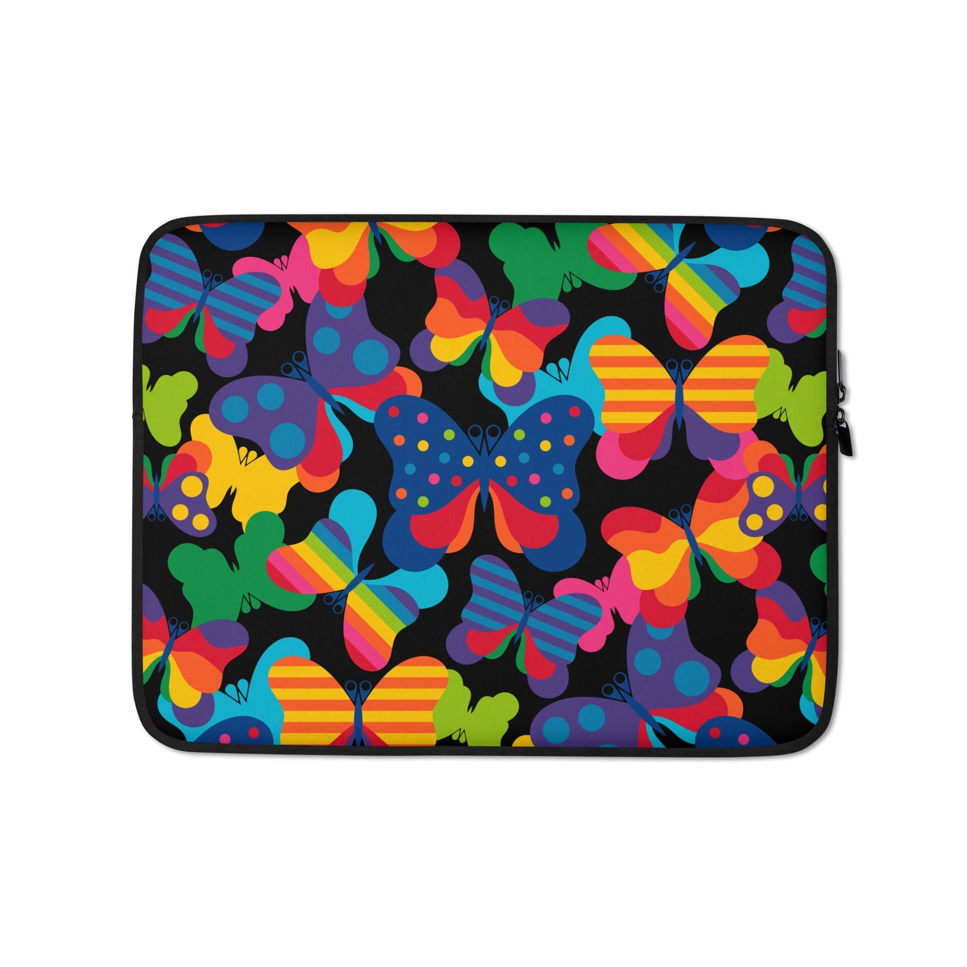 Laptop sleeve - FLYRAVE black - Colorful butterfly print 13″