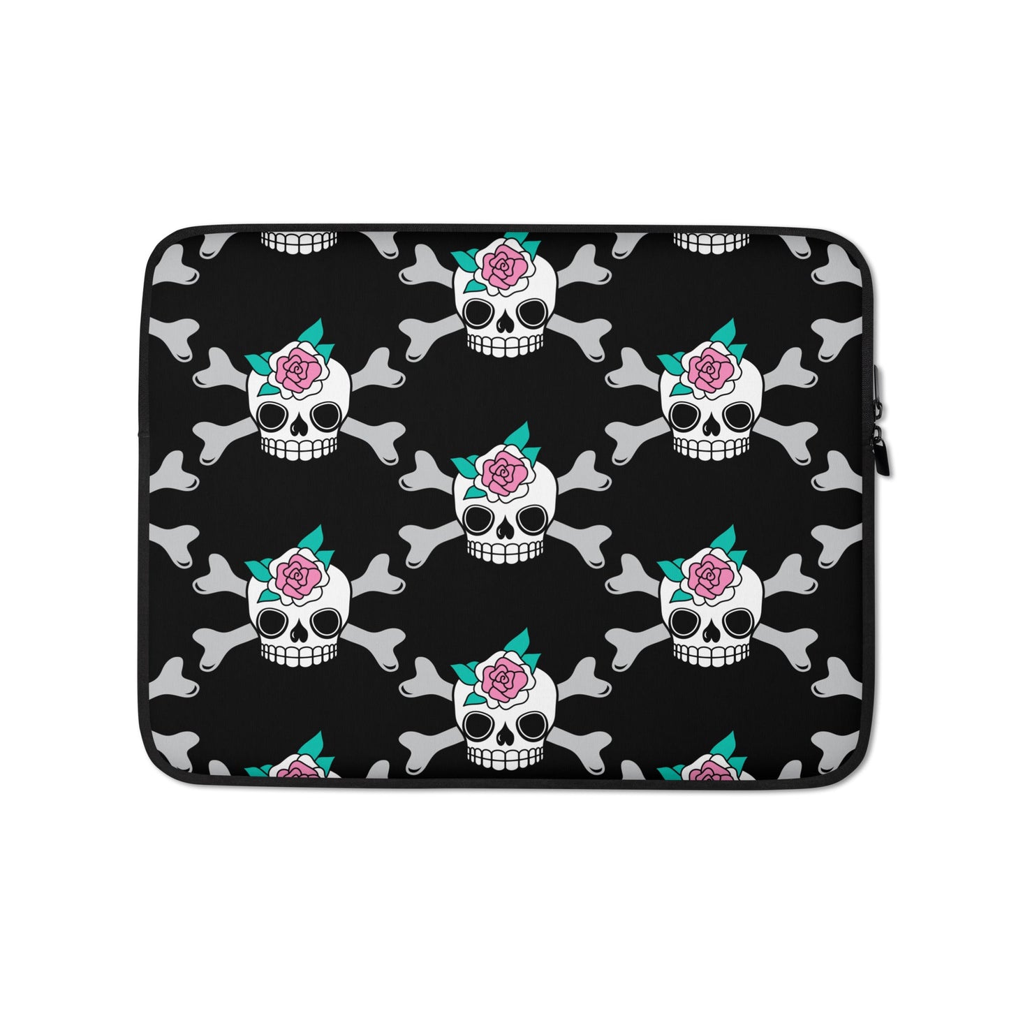 Laptop Sleeve - SKULLROSE black - SHALMIAK