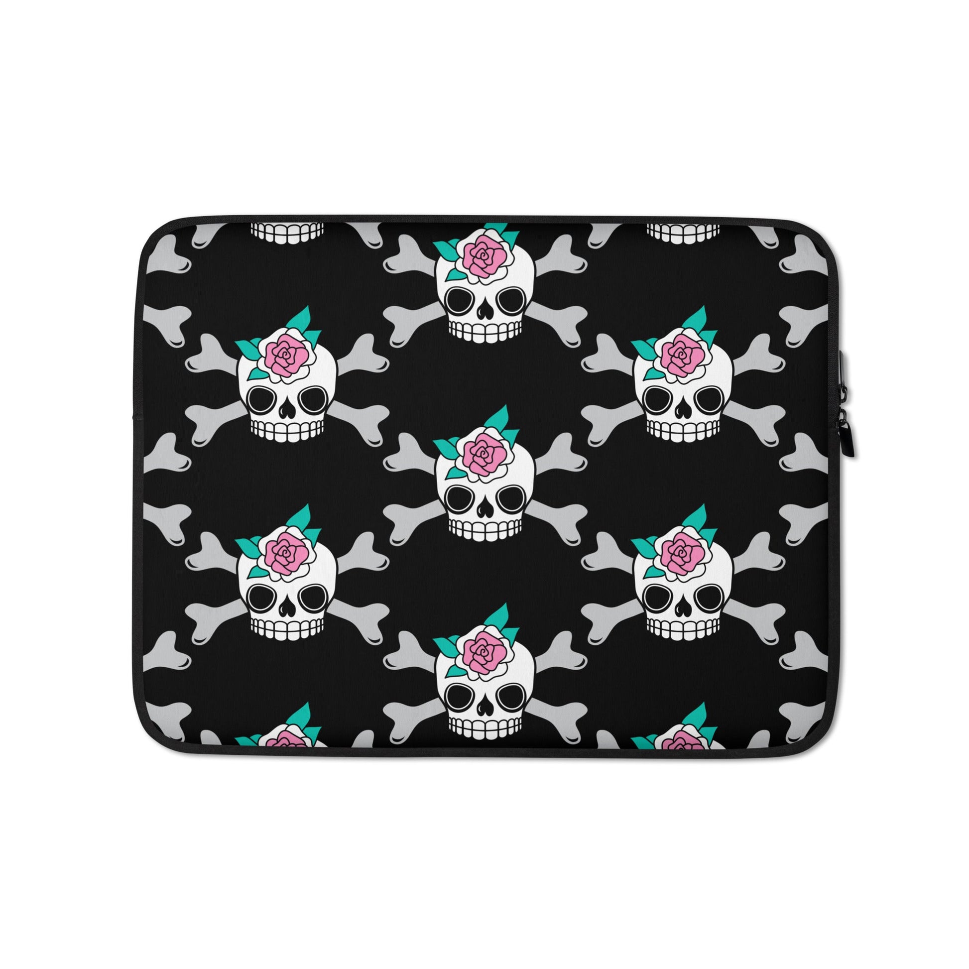 Laptop Sleeve - SKULLROSE black - SHALMIAK