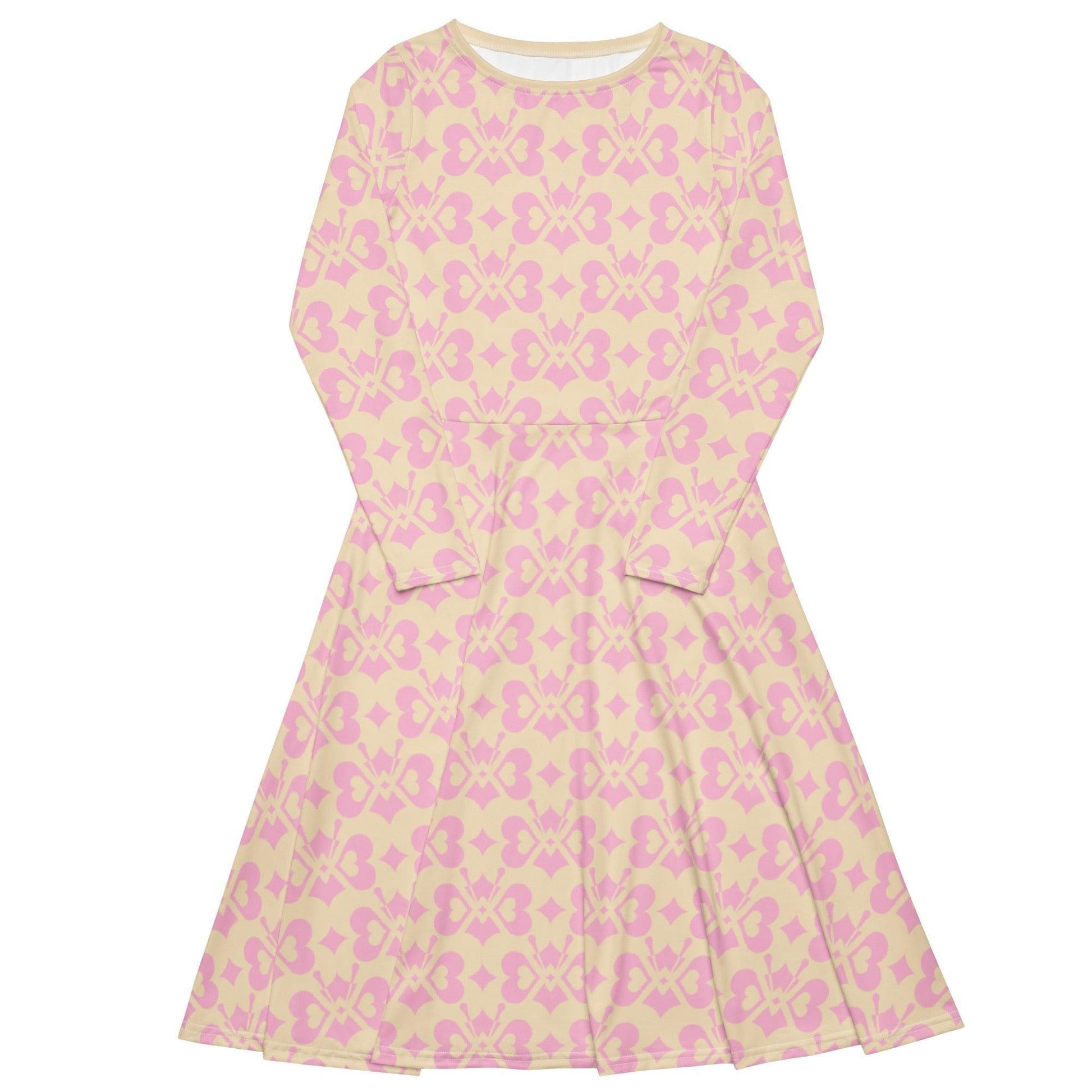 LOVE BUTTERFLY tender pink - Midi Dress With Pockets - SHALMIAK