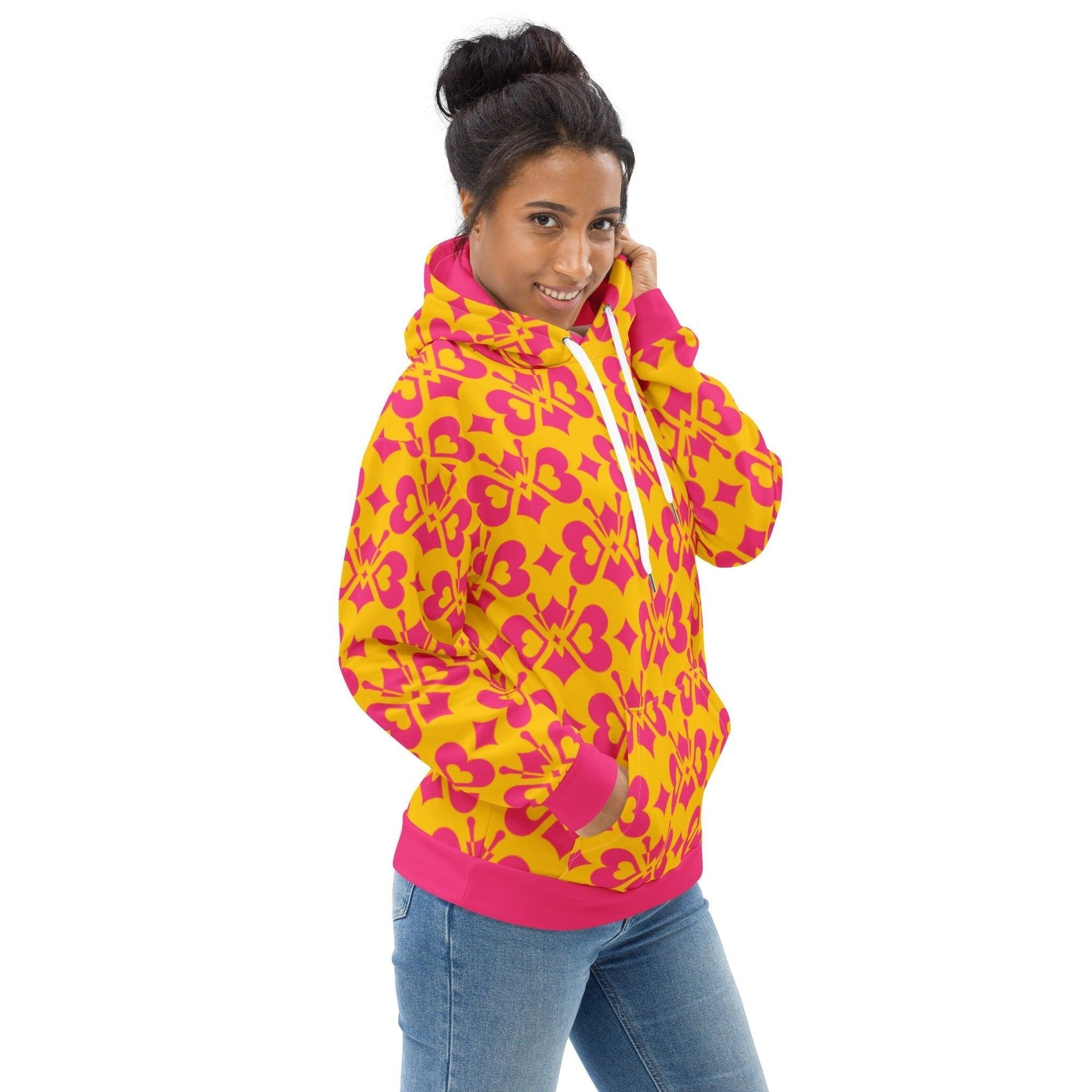 LOVE BUTTERFLY yellow pink - Hoodie - SHALMIAK