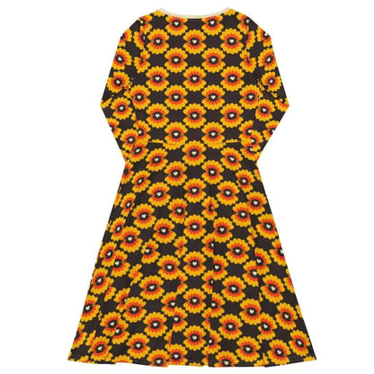 LOVE PEARL orange brown - Midi Dress With Pockets - SHALMIAK