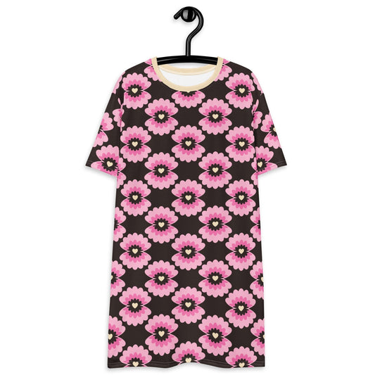 LOVE PEARL pink brown - T-Shirt Dress - SHALMIAK