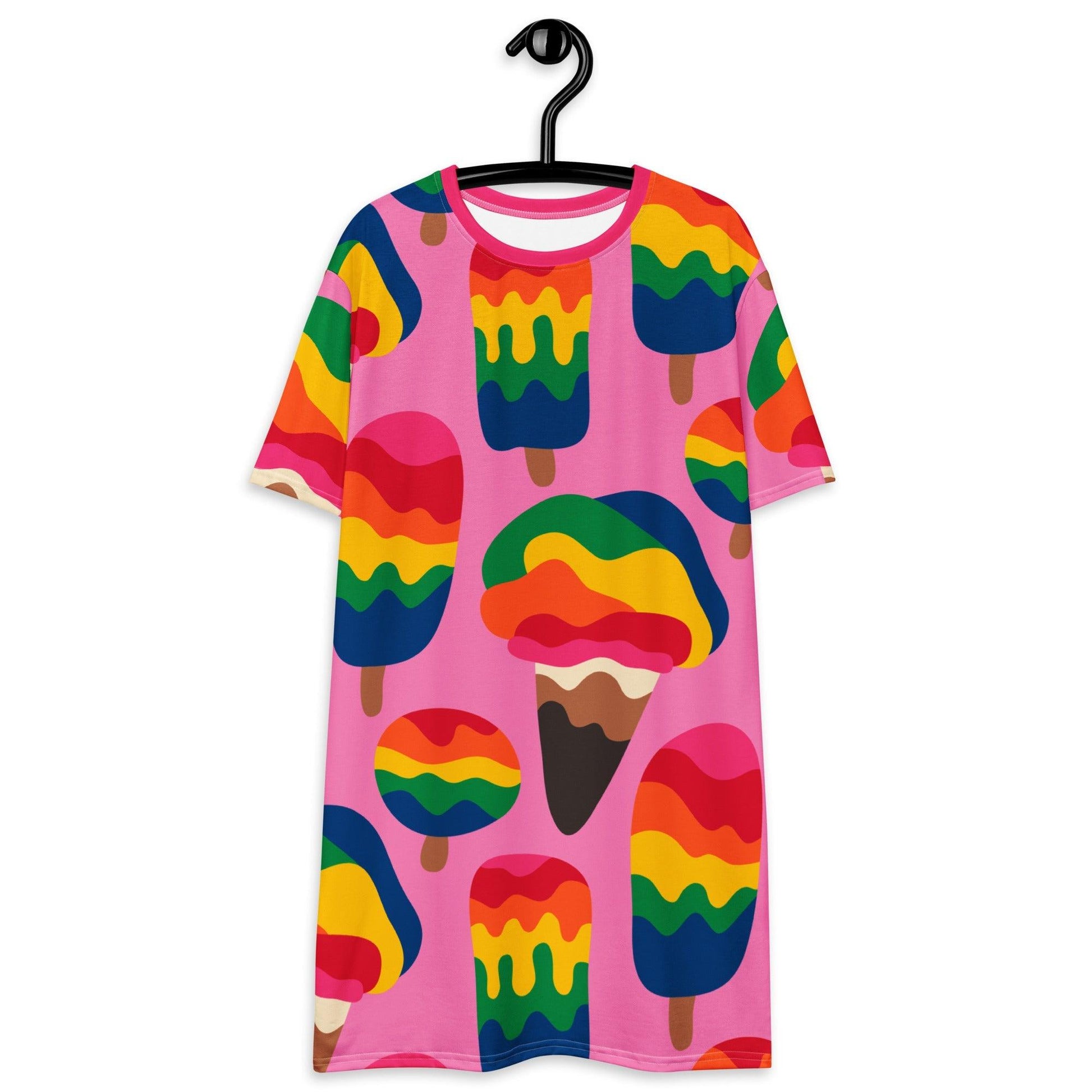 MANIC ICE pink - T-Shirt Dress - SHALMIAK