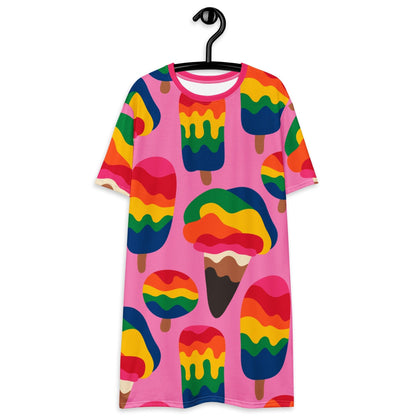 MANIC ICE pink - T-Shirt Dress - SHALMIAK