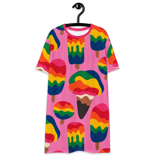 MANIC ICE pink - T-Shirt Dress - SHALMIAK