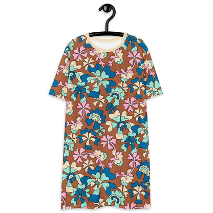 MISS PENNY blue brown - T-Shirt Dress - SHALMIAK