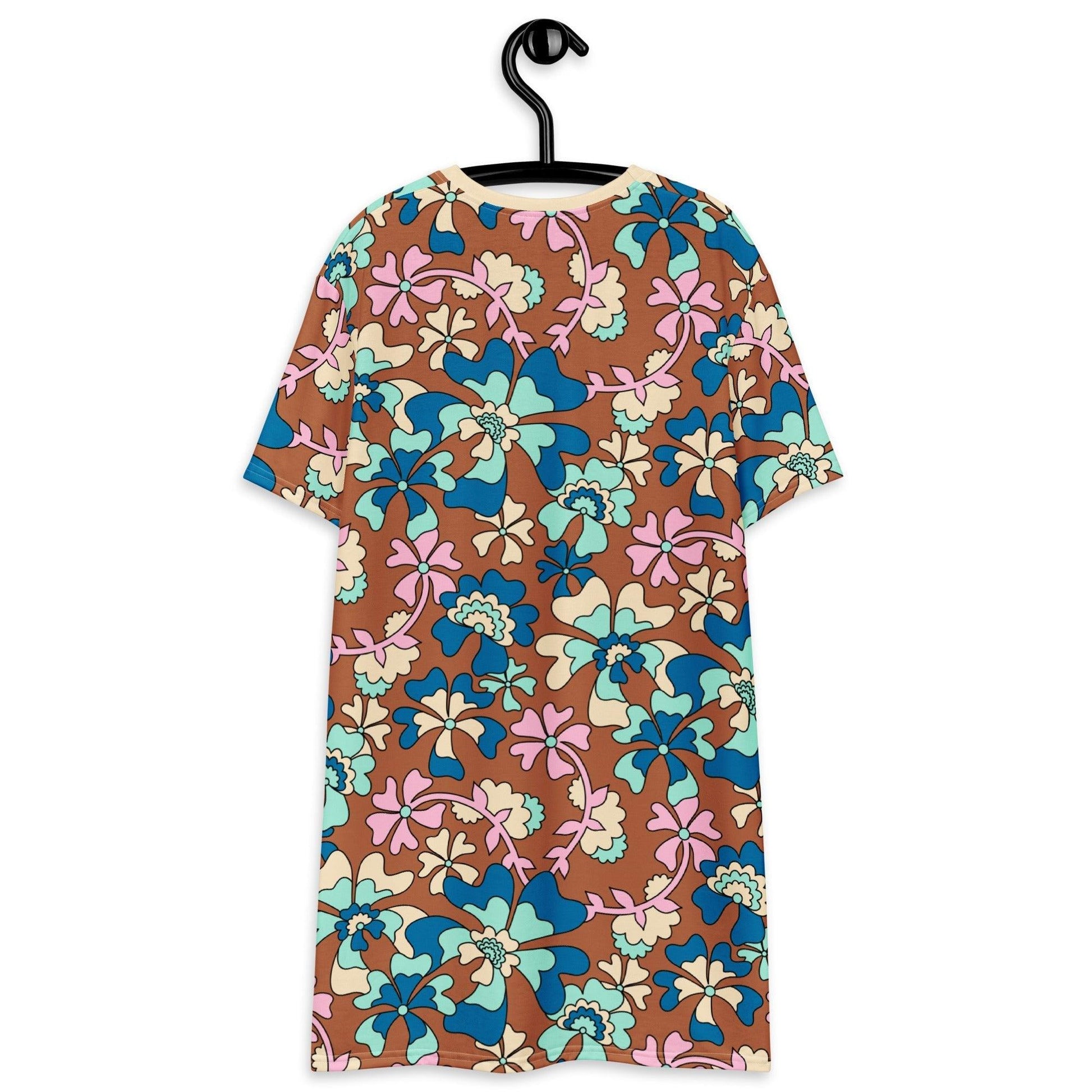 MISS PENNY blue brown - T-Shirt Dress - SHALMIAK