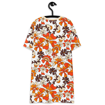 MISS PENNY orange white - T-Shirt Dress - SHALMIAK
