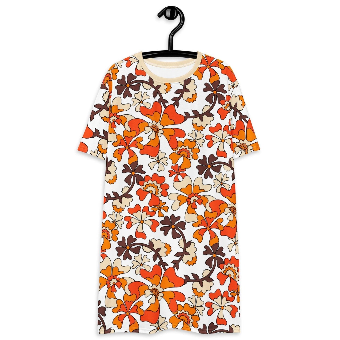 MISS PENNY orange white - T-Shirt Dress - SHALMIAK