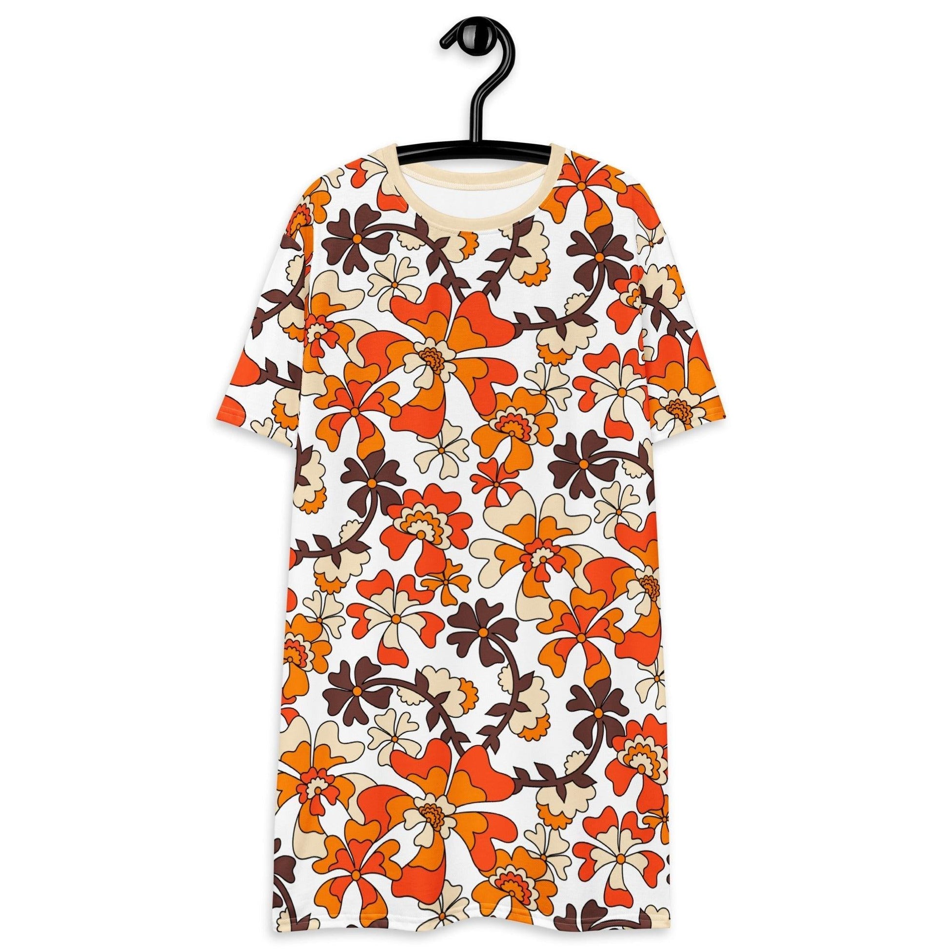 MISS PENNY orange white - T-Shirt Dress - SHALMIAK