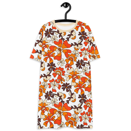 MISS PENNY orange white - T-Shirt Dress - SHALMIAK
